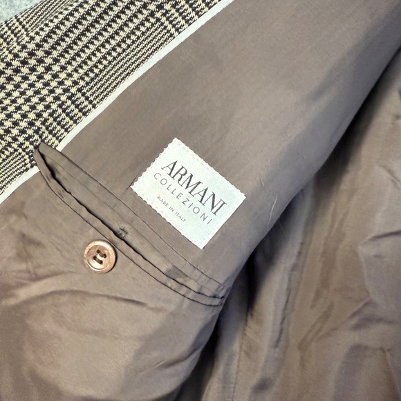 Armani Collezioni Academia Brown Glen Plaid Wool Sport Coat Blazer - Picture 3 of 11